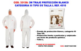 3M Traje de Protección Blanco Categoría III Tipo 5/6 Ref. 4510