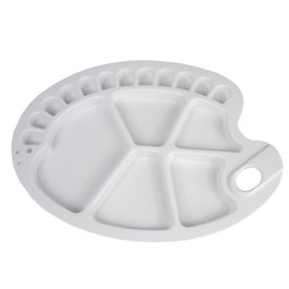 Talens Paleta de Plástico Oval 34x25 cm con 17 Pocillos