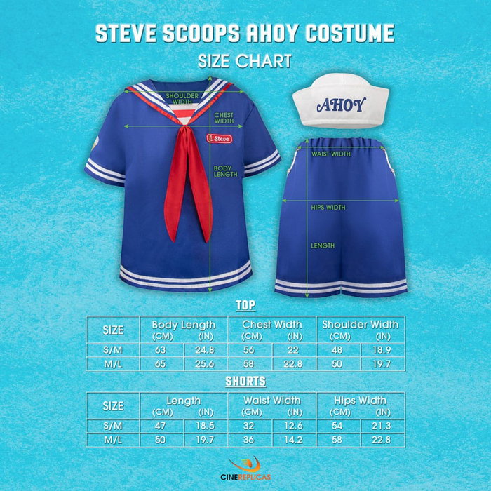 Stranger Things: Scoops Ahoy Steve Costume talla S/M Stranger Things: Scoops Ahoy Steve Costume talla S/M