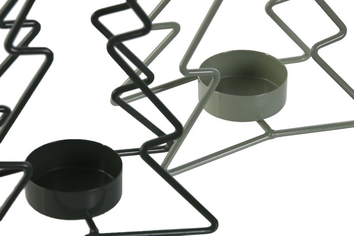 DKD Home Decor Set de 2 Portavelas de Metal Verde Jade y Verde