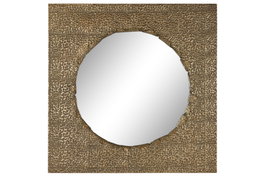 DKD Home Decor Espejo de Metal Dorado 80x80 cm