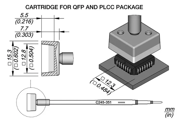 JBC TOOLS Pico especial prolongado 15,3x15,3mm