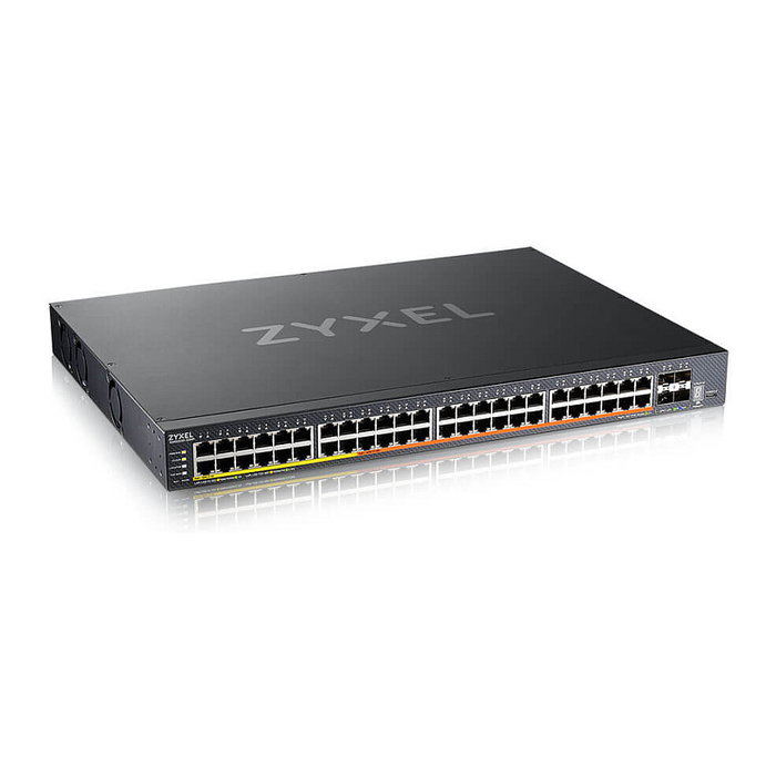 Zyxel XMG2230-52HP Conmutador de Acceso Gestionado Layer 3 de 52 Puertos PoE++ (48 x 2.5G, 4 SFP+), 2400W, Montaje en Rack 1U