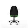 Silla de oficina Algarra con mecanismo Contacto permanente básico tapizada con Tela color Verde. Equipada con Base poliamida negra, Sin brazosy Topes