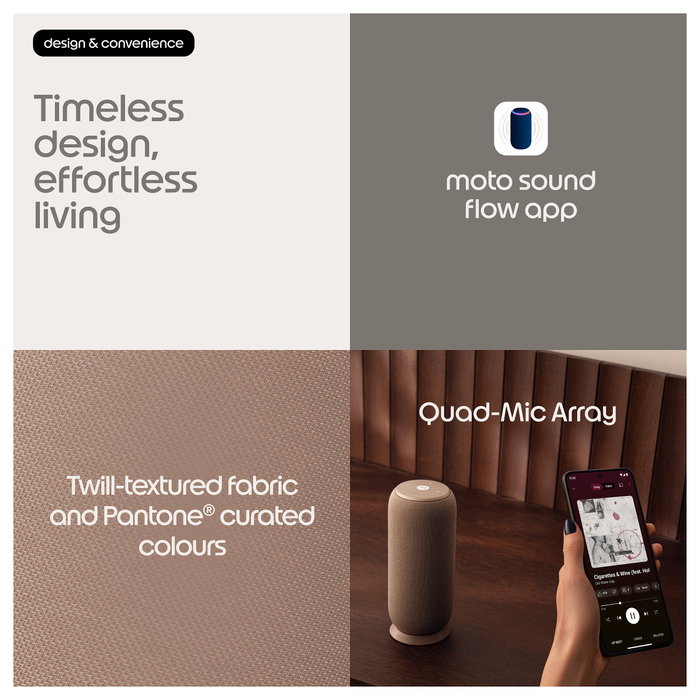 Motorola Moto Sound Flow 30W altavoz portátil Sound by Bose Wi-Fi Bluetooth IP67 taupe Motorola Moto Sound Flow 30W altavoz portátil Sound by Bose Wi-Fi Bluetooth IP67 taupe