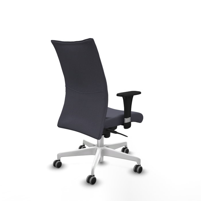PIQUERAS Y CRESPO Silla Albacete Confidente Gris Oscuro con Mecanismo Sincro y Base Blanca PIQUERAS Y CRESPO Silla Albacete Confidente Gris Oscuro con Mecanismo Sincro y Base Blanca