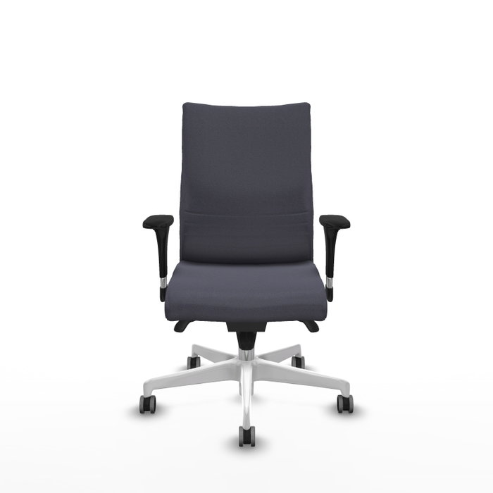 PIQUERAS Y CRESPO Silla Albacete Confidente Gris Oscuro con Mecanismo Sincro y Base Blanca PIQUERAS Y CRESPO Silla Albacete Confidente Gris Oscuro con Mecanismo Sincro y Base Blanca