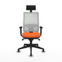 PIQUERAS Y CRESPO Silla de oficina Horna con mecanismo Sincro, Naranja y Blanco