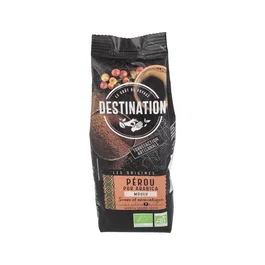 DESTINATION Café Perú 100% Arábica Molido 250Gr Bio, Cultivado en los Andes, Sabor Suave y Aromático, Intensidad 7/10