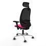 PIQUERAS Y CRESPO Silla de oficina Cilanco con mecanismo Sincro/Traslack, Rosa y Negro