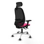 PIQUERAS Y CRESPO Silla de oficina Cilanco con mecanismo Sincro/Traslack, Rosa y Negro