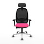 PIQUERAS Y CRESPO Silla de oficina Cilanco con mecanismo Sincro/Traslack, Rosa y Negro
