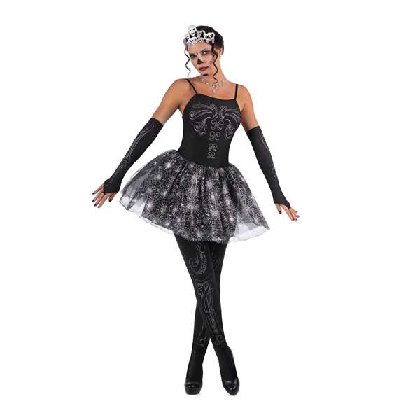 My Other Me Disfraz Bailarina Esqueleto con Tiara, Vestido, Mitones y Mallas Talla L