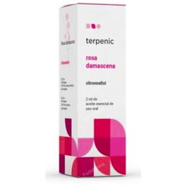 TERPENIC Rosa Damascena Aceite Esencial Alimentario 2ml - Neurotónico, Astringente, Cicatrizante - Aceite Esencial de Bulgaria