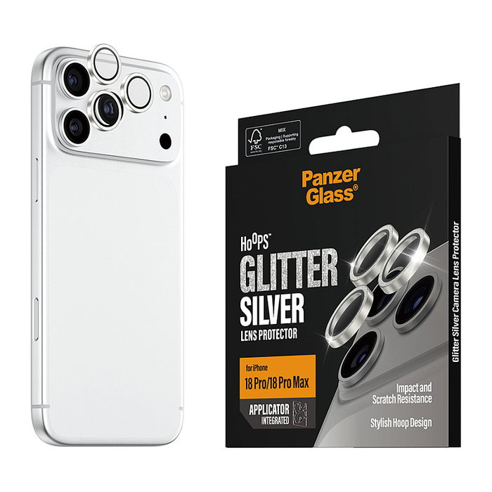 PanzerGlass Hoops Camera Protection Glitter Silver para iPhone 18 Pro | 18 Pro Max