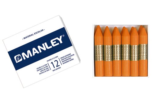 Manley Estuche de 12 Ceras Naranja 60mm Manley Estuche de 12 Ceras Naranja 60mm