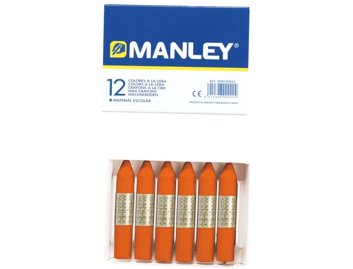 Manley Estuche de 12 Ceras Naranja 60mm Manley Estuche de 12 Ceras Naranja 60mm