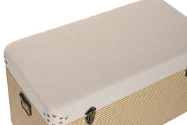 DKD Home Decor Baul Tradicional Beige Natural 80 x 40 x 45 cm Set de 3