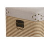 DKD Home Decor Juego de 3 Baúles de Poliéster y Madera Beige