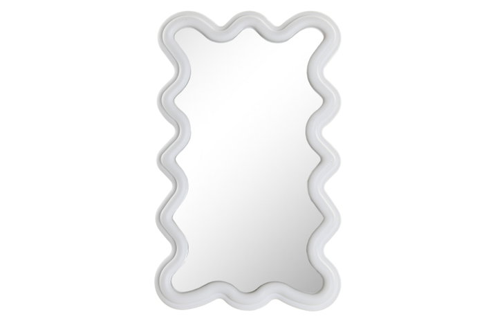DKD Home Decor Espejo LED Abstracto Neón Blanco 2 x 35 x 22 cm