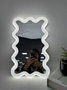 DKD Home Decor Espejo LED Abstracto Neón Blanco 2 x 35 x 22 cm