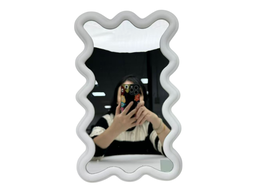 DKD Home Decor Espejo LED Abstracto Neón Blanco 2 x 35 x 22 cm