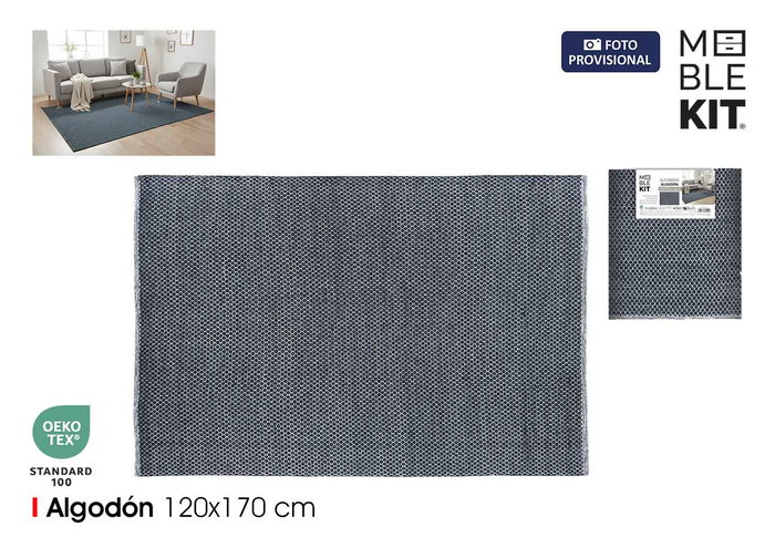 Moblekit Alfombra de Algodón Azul 120x170cm Moblekit Alfombra de Algodón Azul 120x170cm