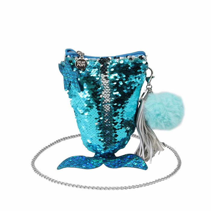 Oh My Pop Bolso Bandolera Action Wow-Siren Azul Pequeño con Cadena de 116cm