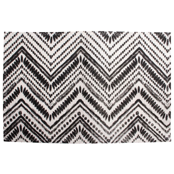 Saveur et Degustation Individual Étnico 45x30 cm Modelos Surtidos Blanco Negro Zig-zag