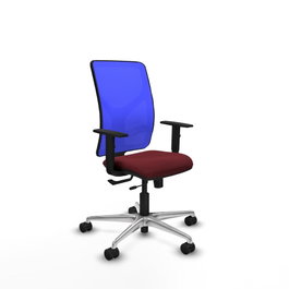 PIQUERAS Y CRESPO Silla de oficina Motilla Granate y Azul con mecanismo Sincro/Traslack