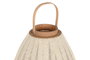 DKD Home Decor Portavelas Madera y Lino Crudo 40x40x70