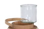 DKD Home Decor Portavelas Madera y Lino Crudo 40x40x70