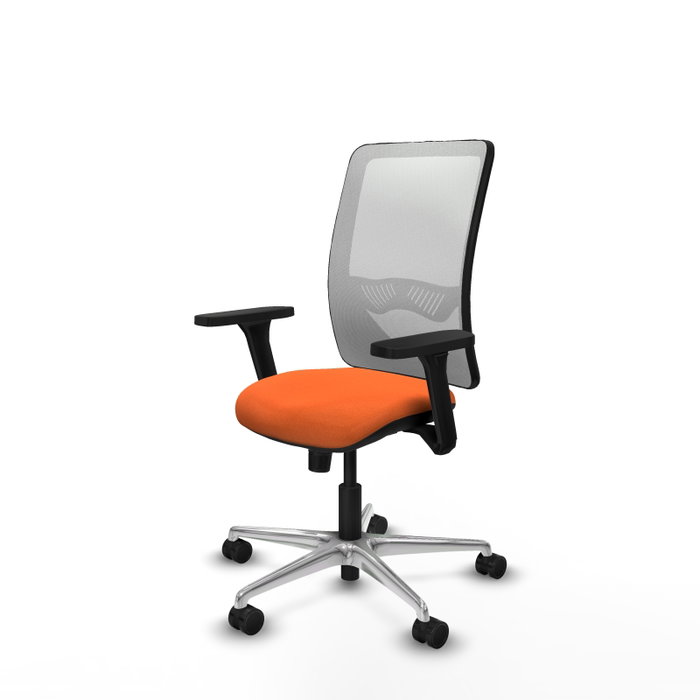 PIQUERAS Y CRESPO Silla de oficina Zulema con mecanismo Sincro, Naranja y Blanco