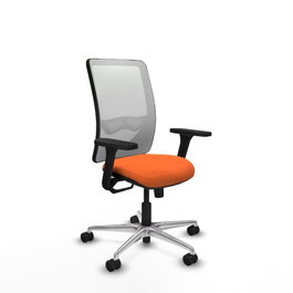 PIQUERAS Y CRESPO Silla de oficina Zulema con mecanismo Sincro, Naranja y Blanco