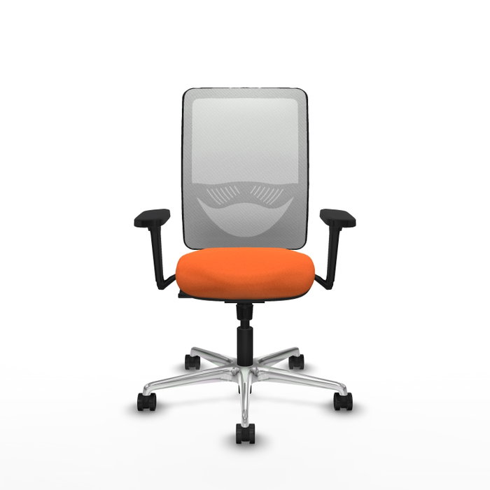 PIQUERAS Y CRESPO Silla de oficina Zulema con mecanismo Sincro, Naranja y Blanco