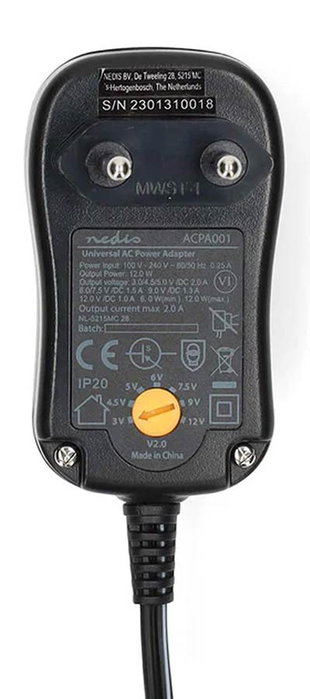 Boston Fuente de Alimentación 2000mA 3-12V con 6 Puntas Separadas