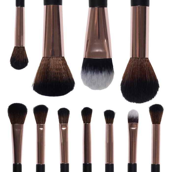 Cosmetic Club Juego De 11 Brochas Magnéticas Para Maquillaje - Set Completo De Brochas De Metal