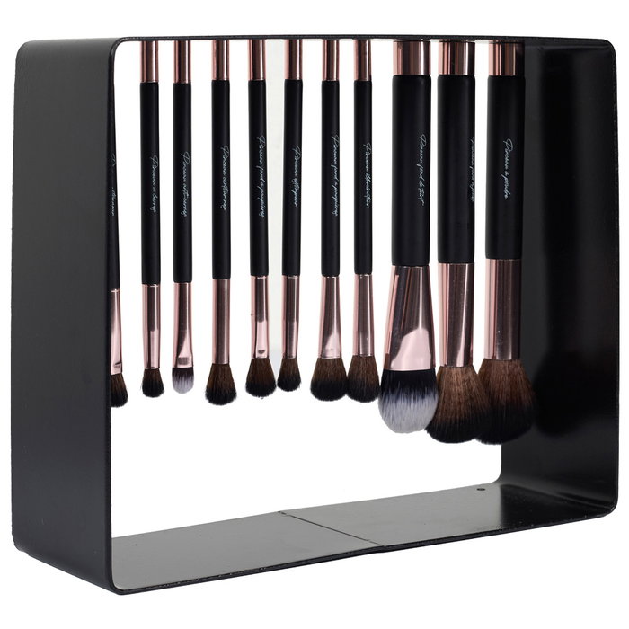 Cosmetic Club Juego De 11 Brochas Magnéticas Para Maquillaje - Set Completo De Brochas De Metal