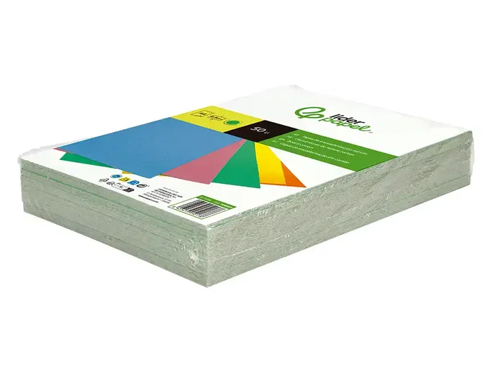 Liderpapel Tapa Encuadernacion Carton A4 0,9mm Verde Fluor Paquete 50 Unidades