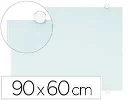 Q-connect Pizarra Blanca Magnética de Cristal Templado 90x60 cm con Marco de Aluminio