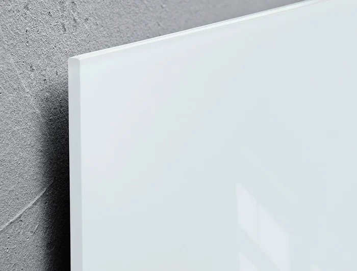 Q-connect Pizarra Blanca Magnética de Cristal Templado 90x60 cm con Marco de Aluminio