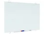 Q-connect Pizarra Blanca Magnética de Cristal Templado 90x60 cm con Marco de Aluminio