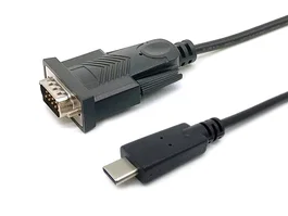 Equip 133392 Adaptador USB-C (2.0) a Serie RS232 DB9 Macho - Cable Negro 1.5m para Windows, macOS, Linux - Chipset Prolific PL2303GT