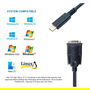 EQUIP Adaptador USB-C a Serie RS232 DB9 Macho/Macho 1.50m Negro