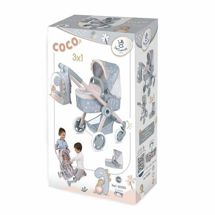 Decuevas Coche de Muñeca 3X1 Plegable Coco con Mochila