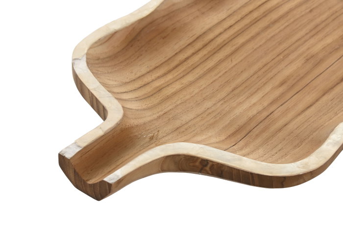 DKD Home Decor Centro de Mesa Teca y Capiz Natural y Blanco