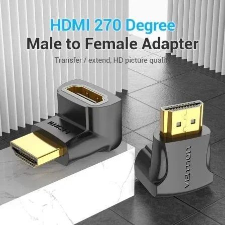 Vention Adaptador HDMI 4K 270º Macho a Hembra AINB0 Chapado en Oro
