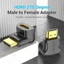 Vention Adaptador HDMI 4K 270º Macho a Hembra AINB0 Chapado en Oro