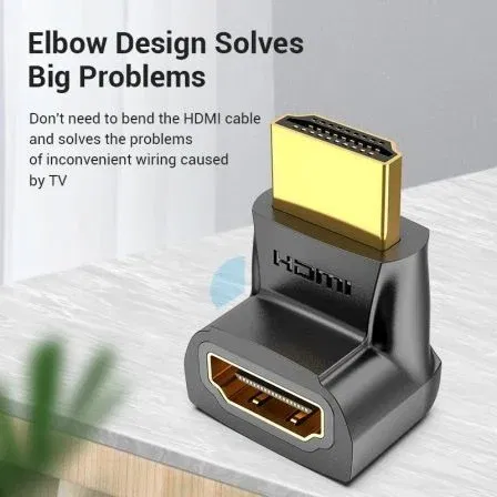 Vention Adaptador HDMI 4K 270º Macho a Hembra AINB0 Chapado en Oro