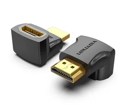 Vention Adaptador HDMI AINB0 Convertidor de Género 270° Macho a Hembra 4K 60Hz HDR Chapado en Oro PVC Negro